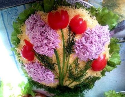 оформление салатов +на день рождения
