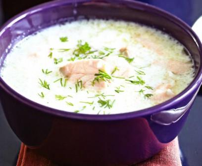 крем-суп с антоновкой и лососем 