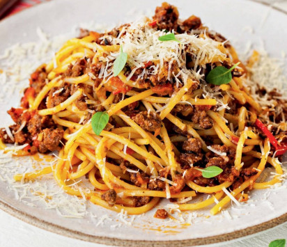  Спагетти с быстрым мясным соусом