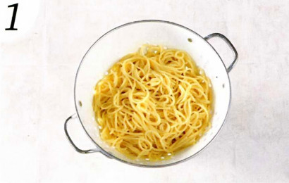  Спагетти с колбасками,