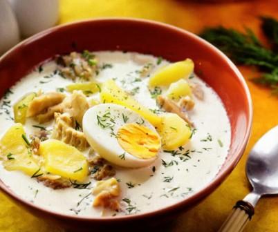 суп с курицей и яйцами