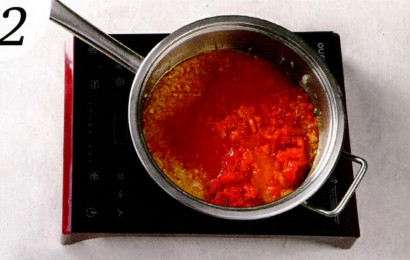  томатный суп   с плавленным сыром 