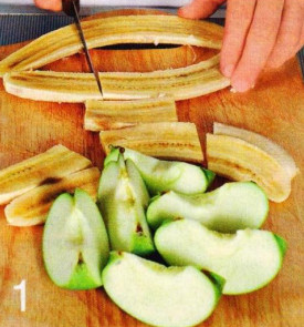 яблоки и бананы на гриле  с фото 